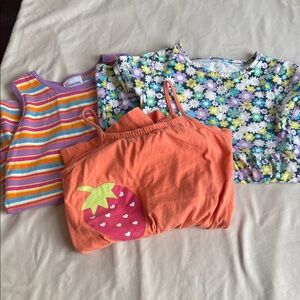 Multicolor Girls Casual Dresses (2) and Romper (1)
